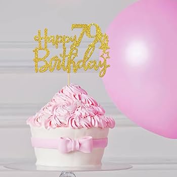 Amazon.com: Gold Glitter Happy 79th Birthday Cake Topper